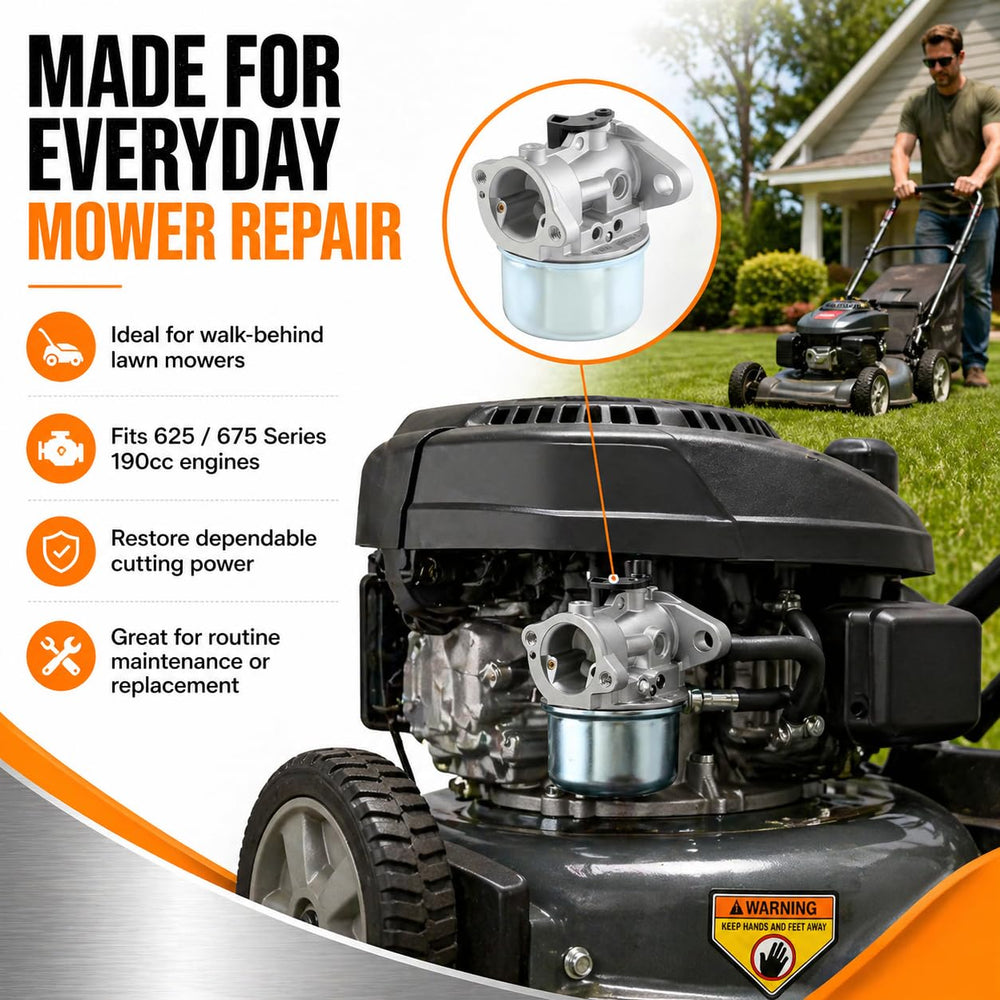 CAFEZAYO carburetor installed on mower demonstrating direct replacement