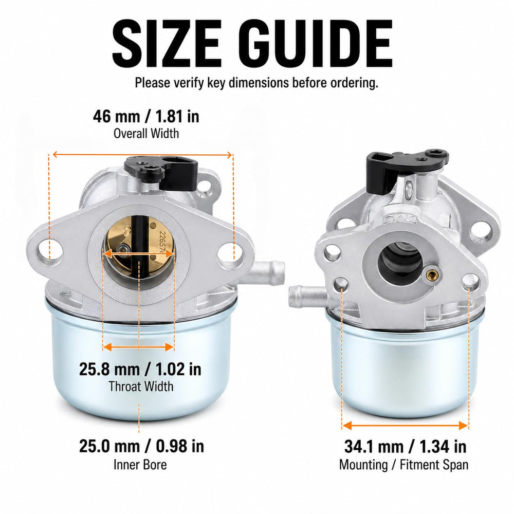 CAFEZAYO carburetor next to ruler showing accurate size and scale