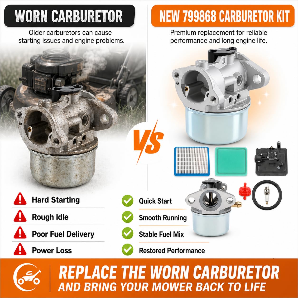 CAFEZAYO spark plug and O-ring kit supporting easier starts