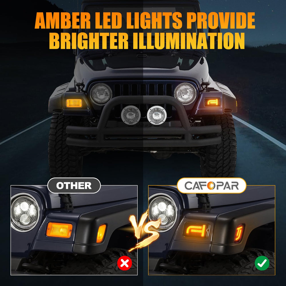CAFOPAR LEDs illuminated at night showing brighter amber signaling