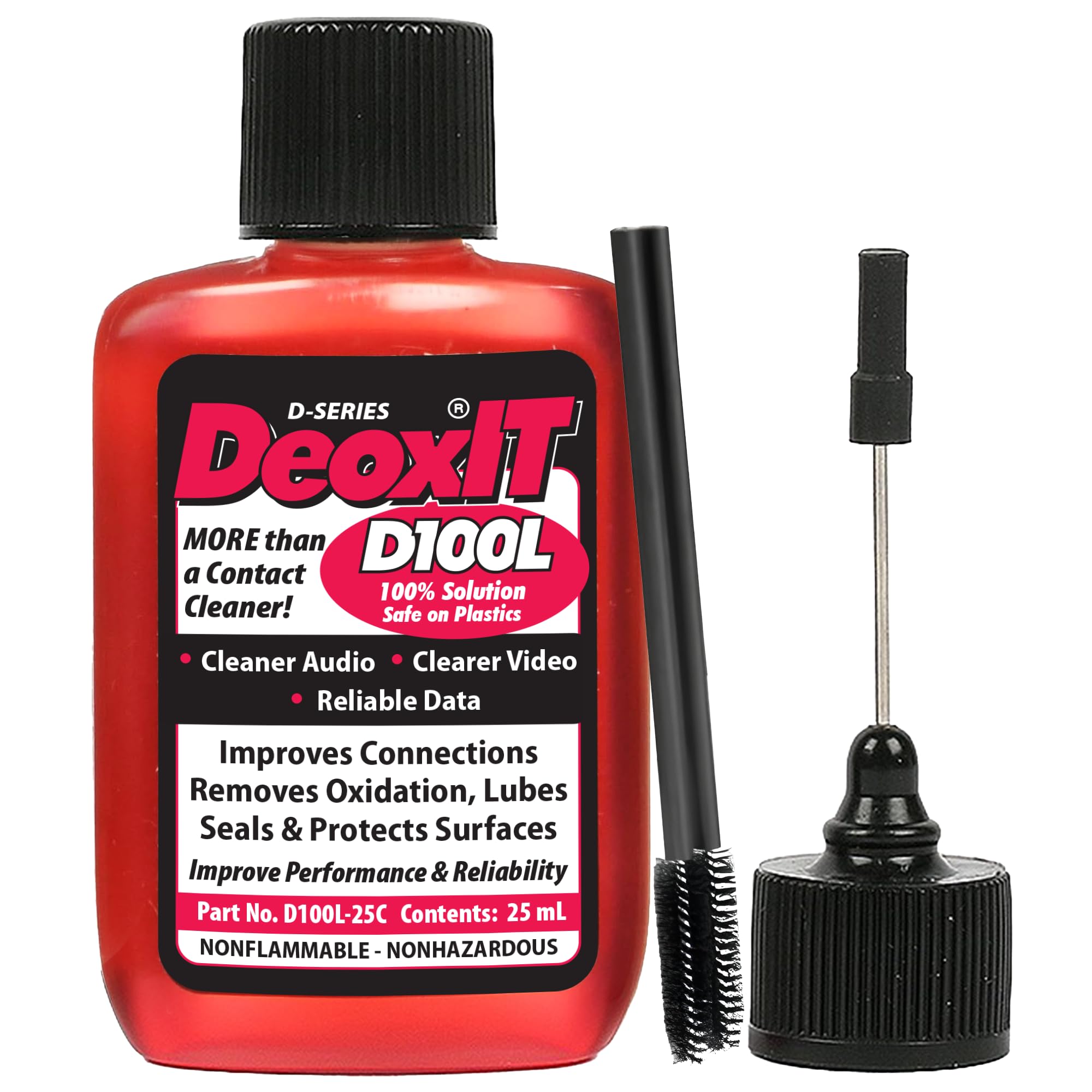 CAIG LABORATORIES DeoxIT D100L front label showing product identity and benefits
