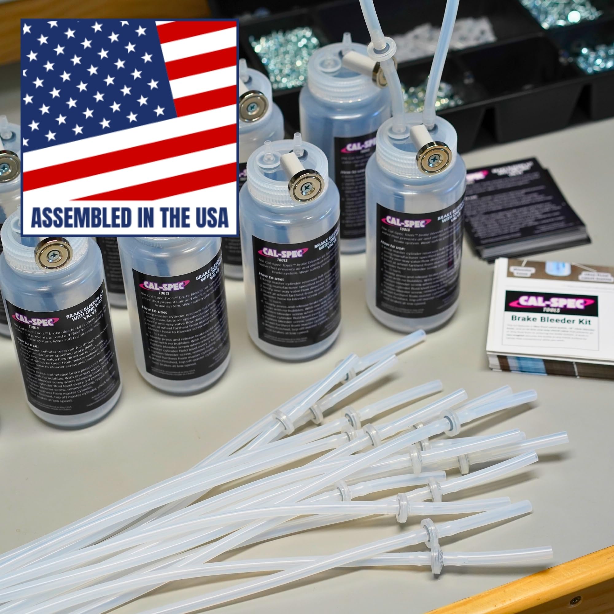 Cal-Spec Tools kit on a workshop bench ready for DIY brake service