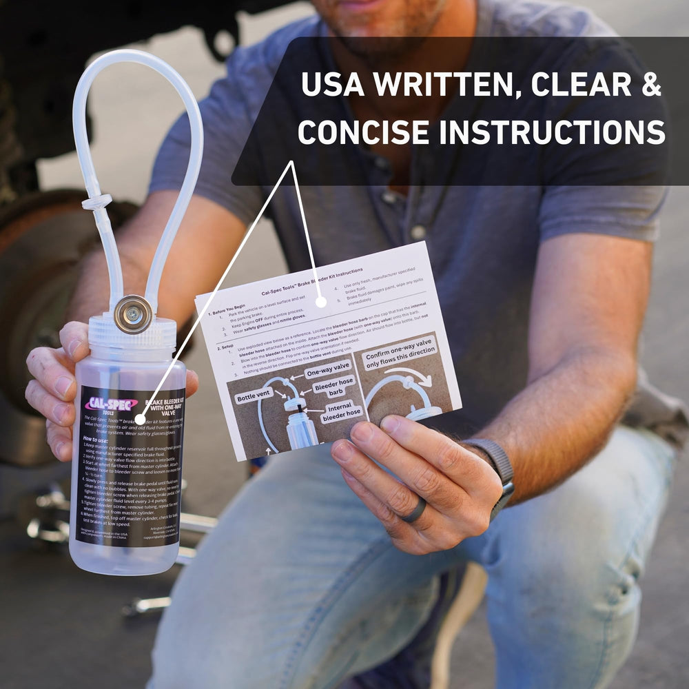 Cal-Spec Tools bottle magnet mounted on a brake caliper for hands-free work
