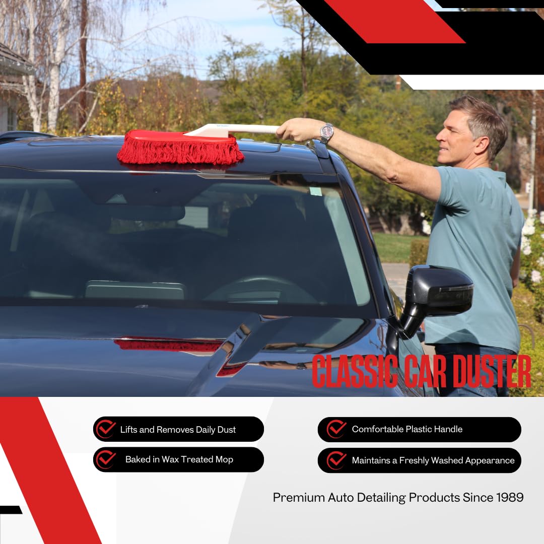 California Car Duster used on SUV roof demonstrating extended reach without ladder