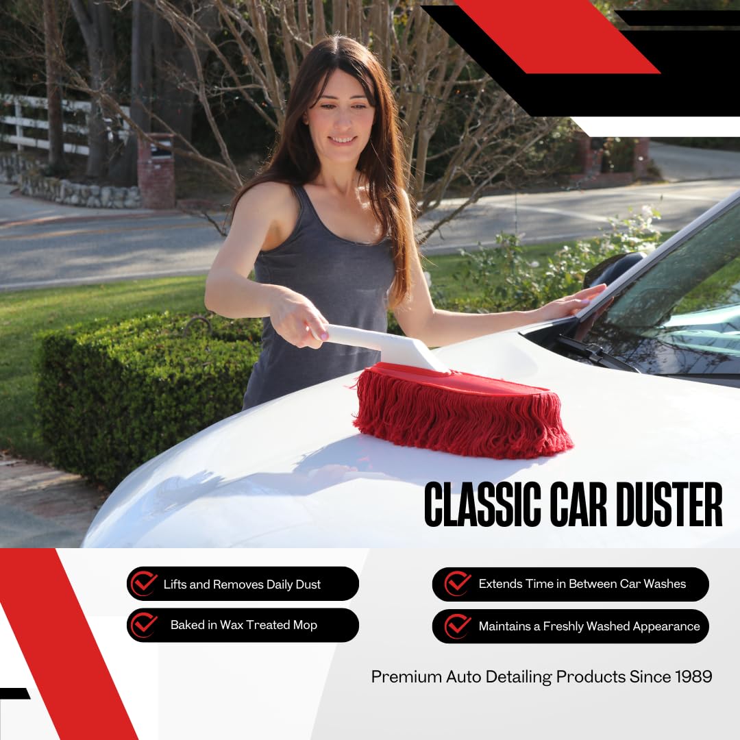 California Car Duster stored in a trunk showcasing portability and on-the-go care