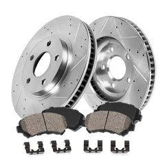 Callahan BRAKE PARTS front kit front view showing rotors and pads for correct fit