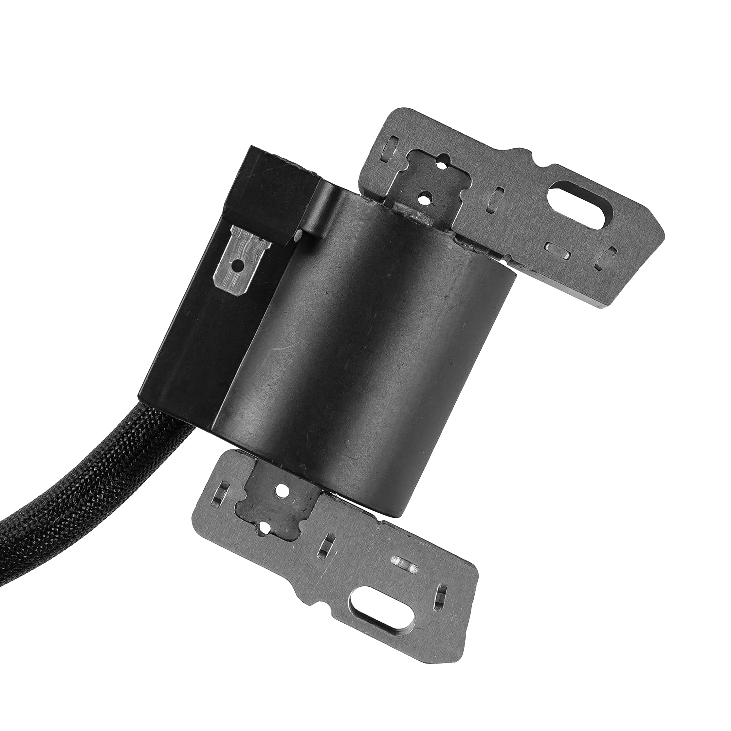 Caltric ignition coil installed on John Deere mower demonstrating fit