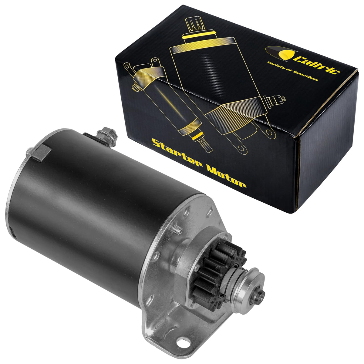 Caltric starter front view showing mounting for easy OEM replacement
