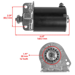 Caltric starter 16-tooth steel gear closeup showing reinforced teeth