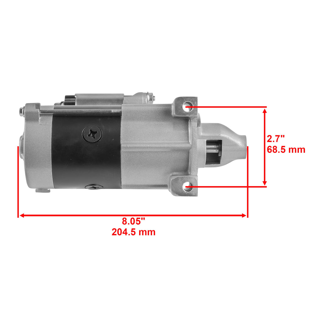 Caltric starter mounting flange detail showing bolt holes and alignment for precise installation