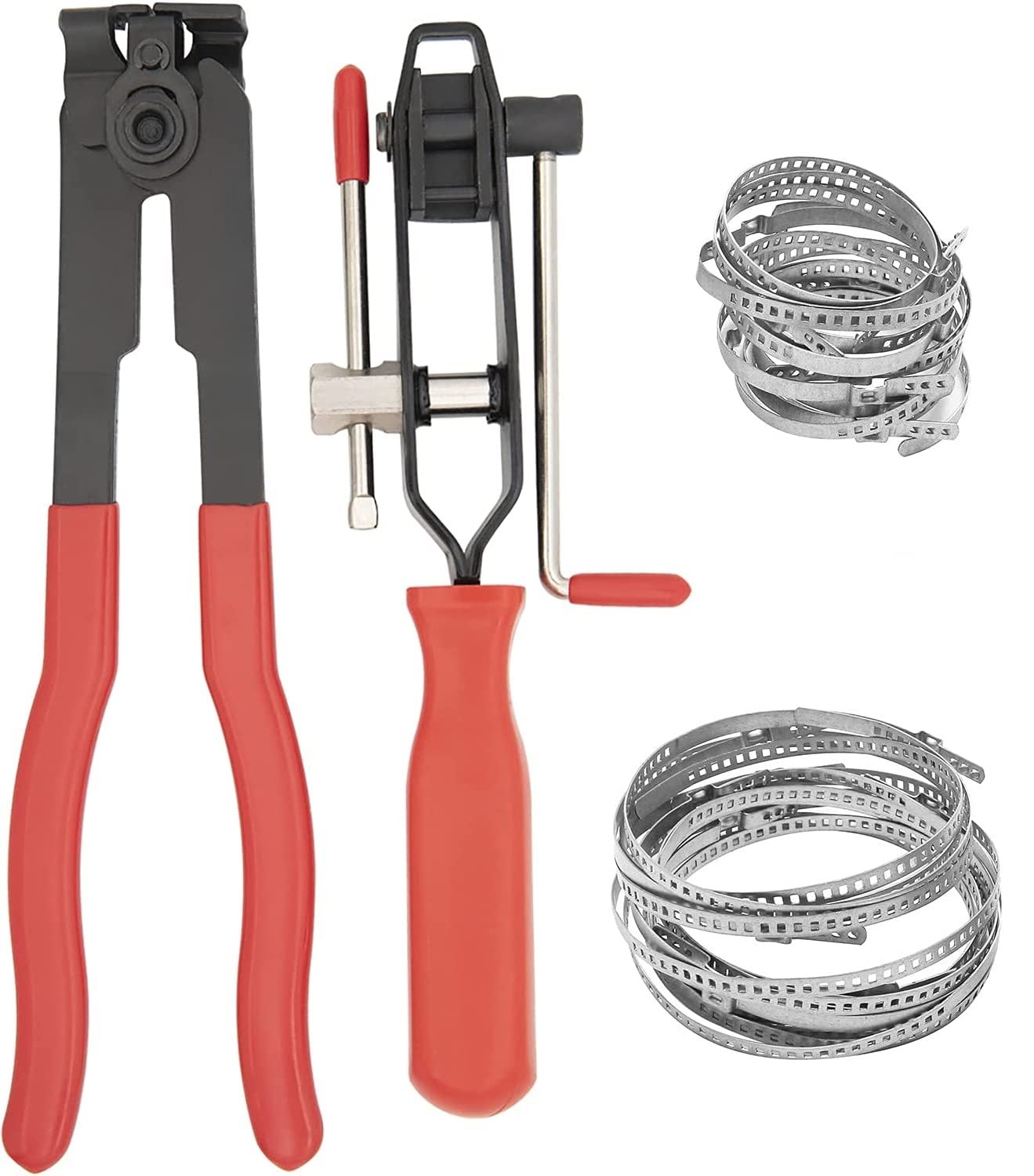 CALU LUKY kit front view showing pliers and 24 clamps for complete installations