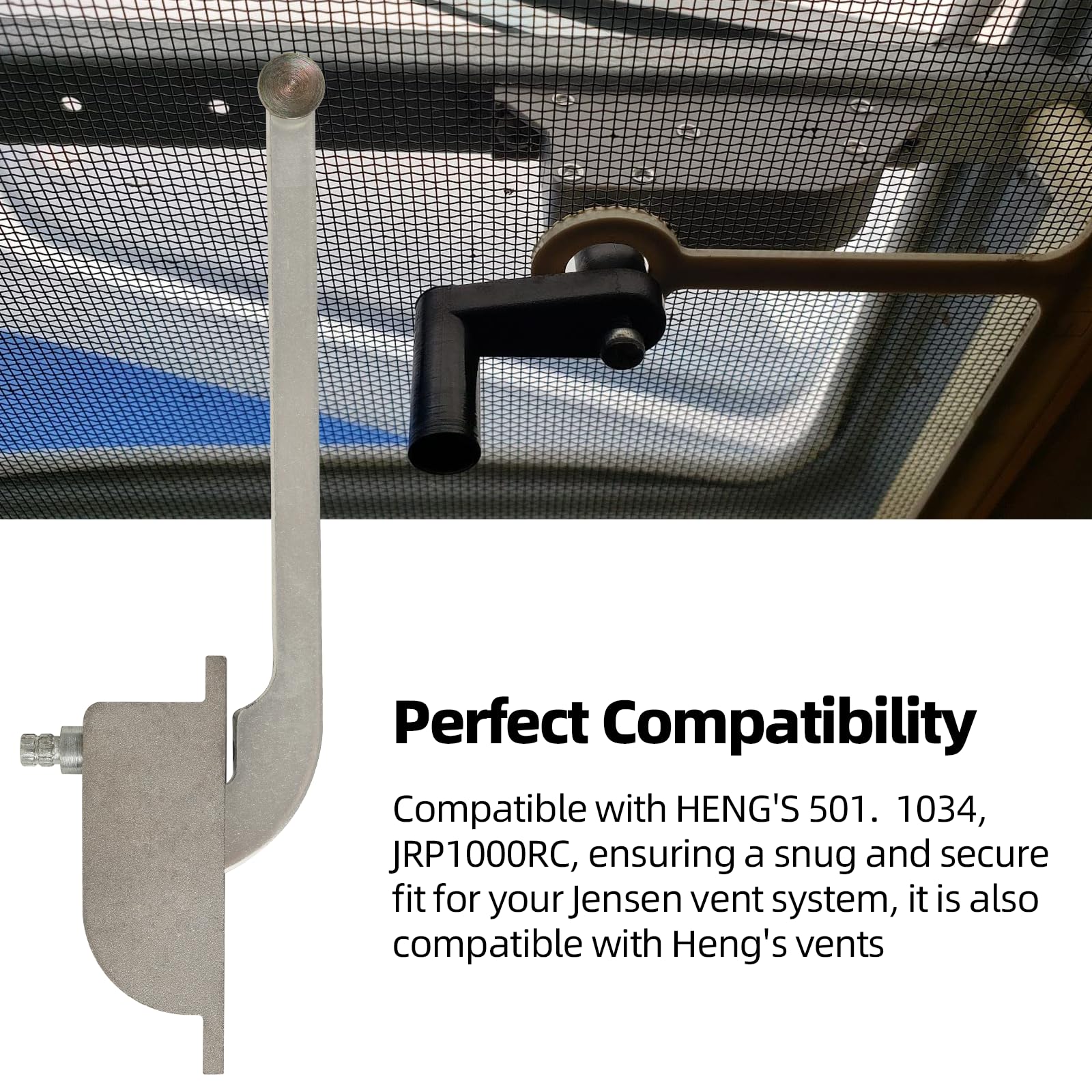 Calvana installed seen from inside RV showing easy handle engagement