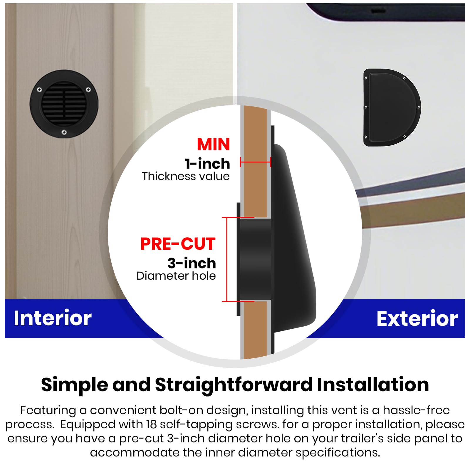 Calvana hardware close-up with included screws for easy bolt-on installation