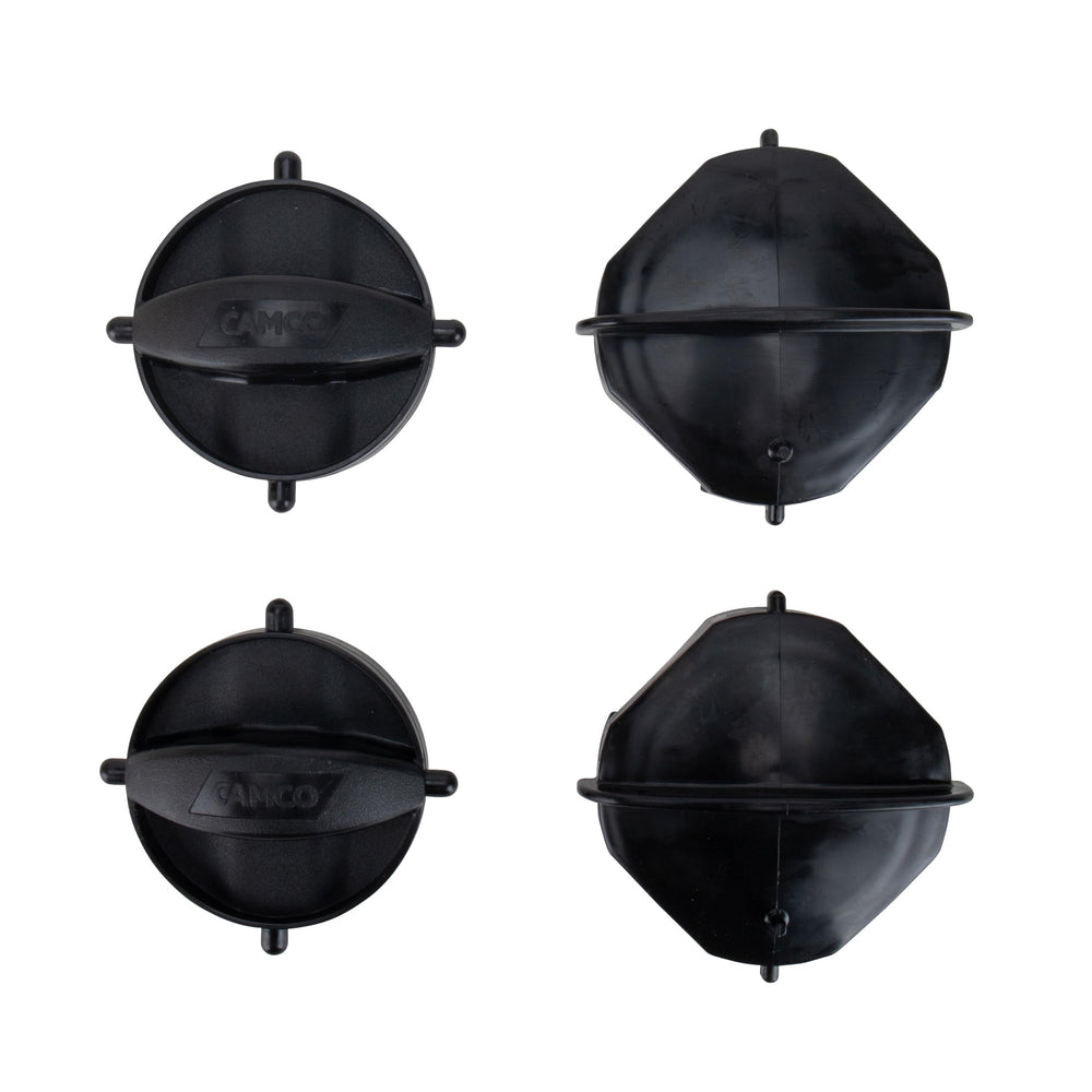 Camco 4-in-1 adapter and caps displaying versatile hookup benefit