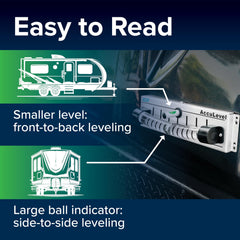 Camco AccuLevel visible in tow vehicle mirror for faster adjustments