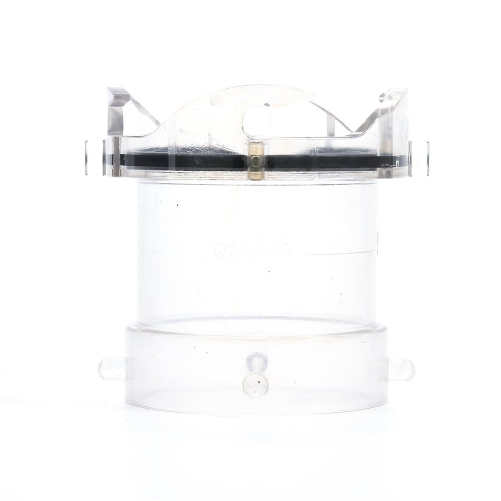 Camco clear adapter side profile showing smooth flow benefit