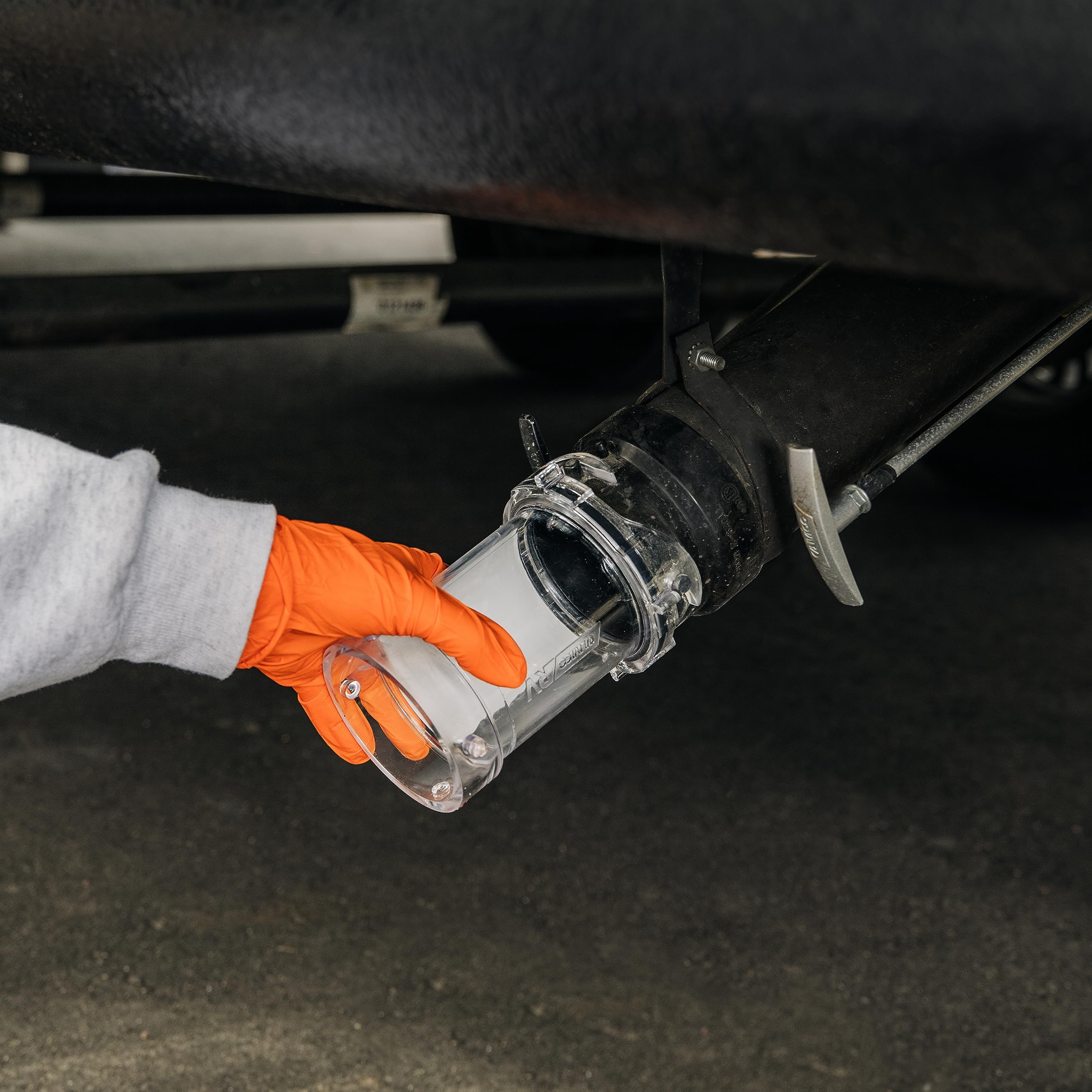Camco clear extender closeup of polymer material highlighting durability