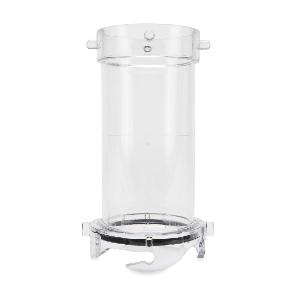 Camco clear sewer hose extender front view showing shape and connection benefit