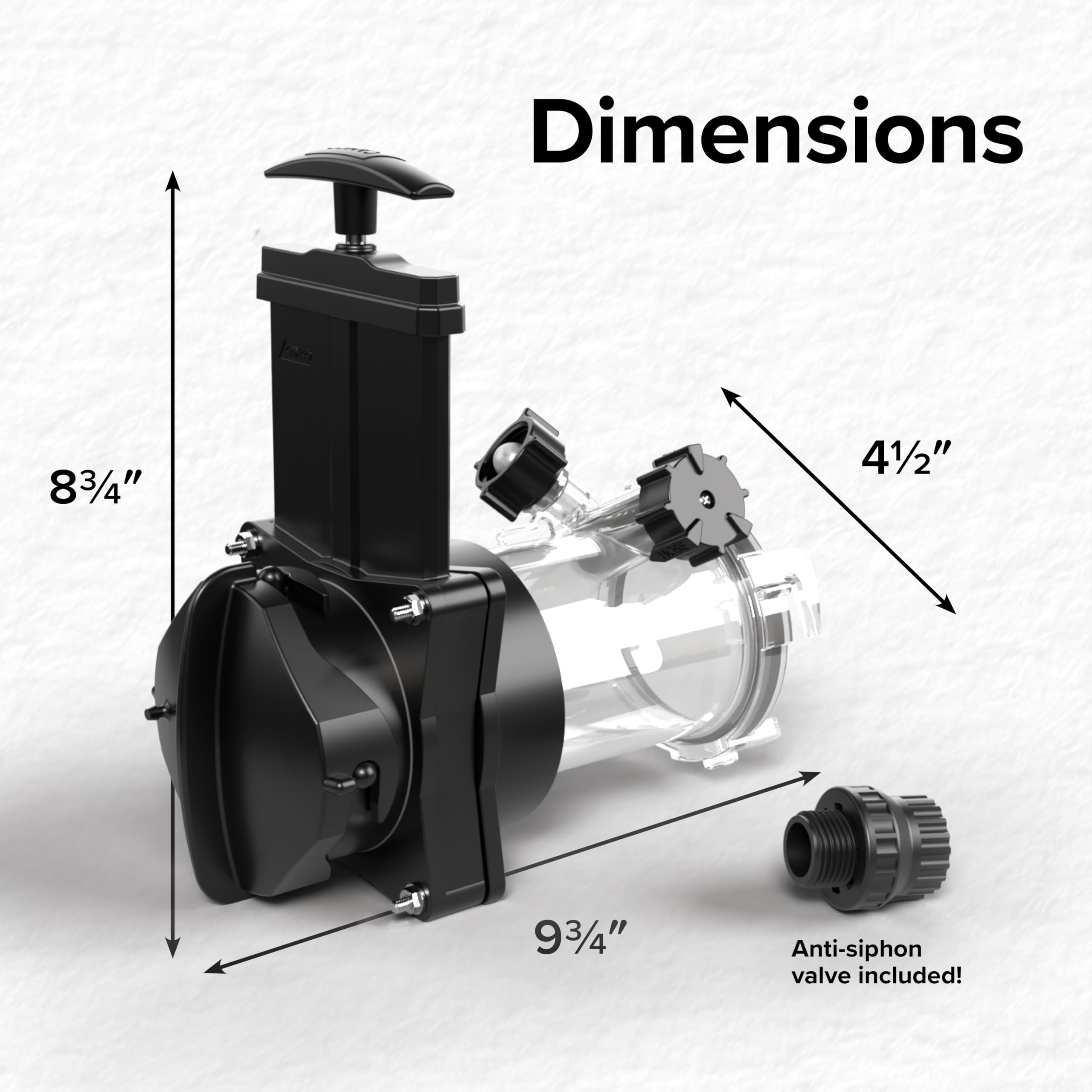 Camco Dual Flush Pro clear adapter close-up enabling visual confirmation of clean flow