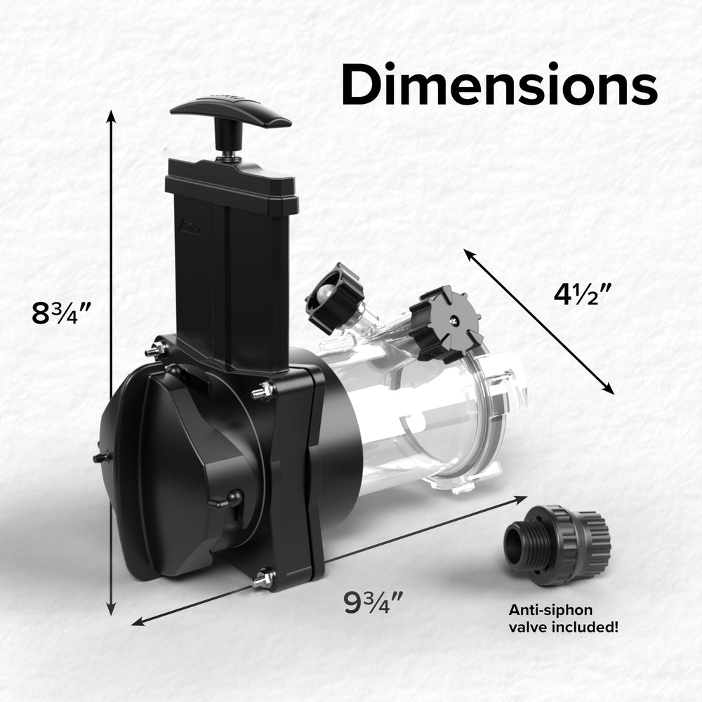 Camco Dual Flush Pro clear adapter close-up enabling visual confirmation of clean flow