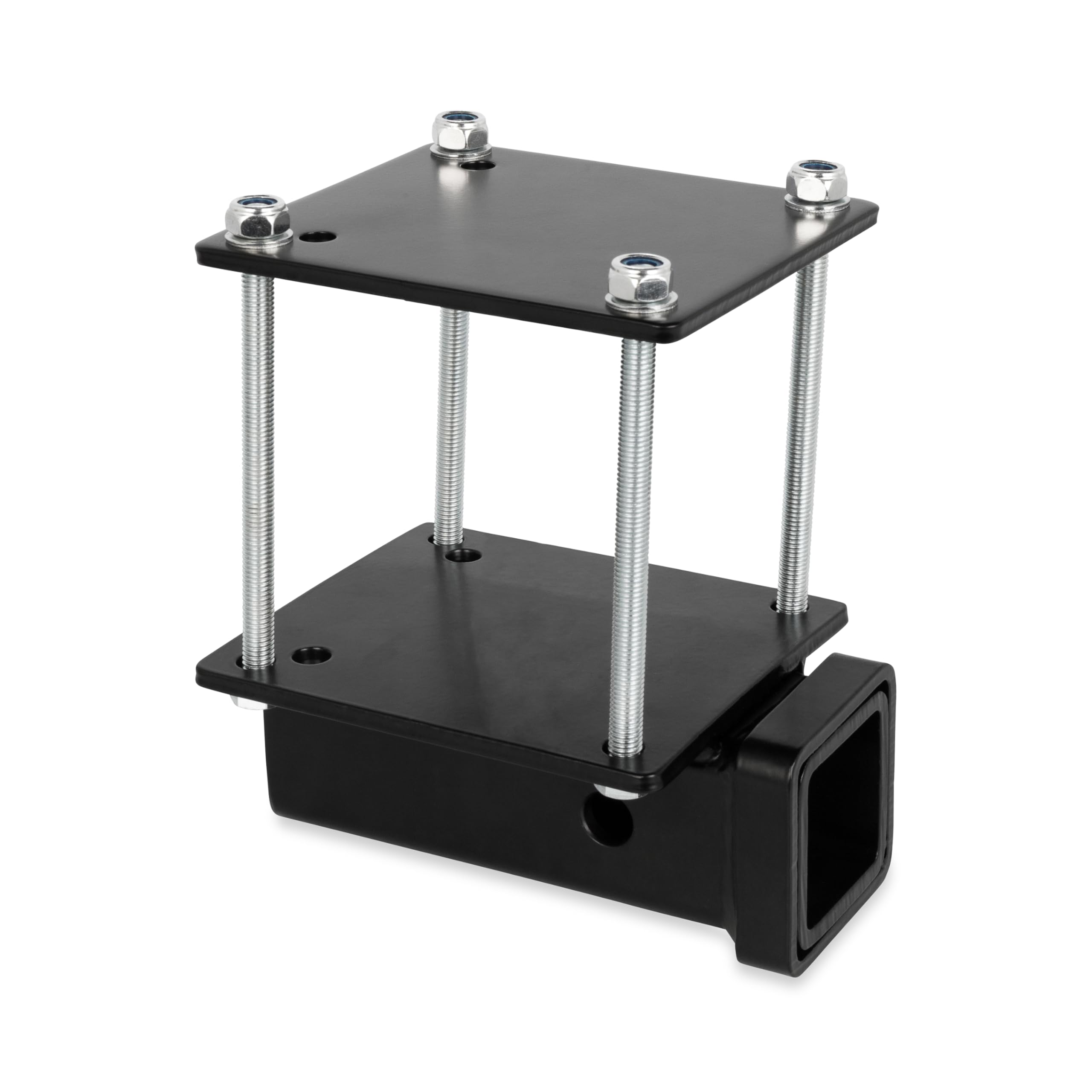 Camco hitch front view showing receiver and secure fit benefit