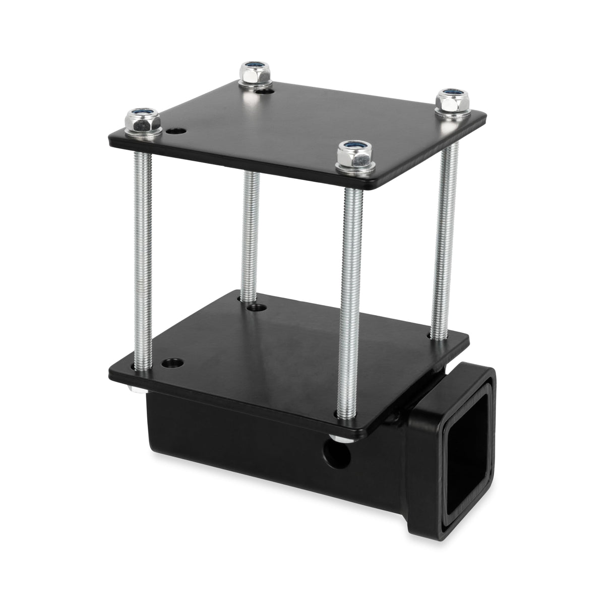 Camco hitch front view showing receiver and secure fit benefit