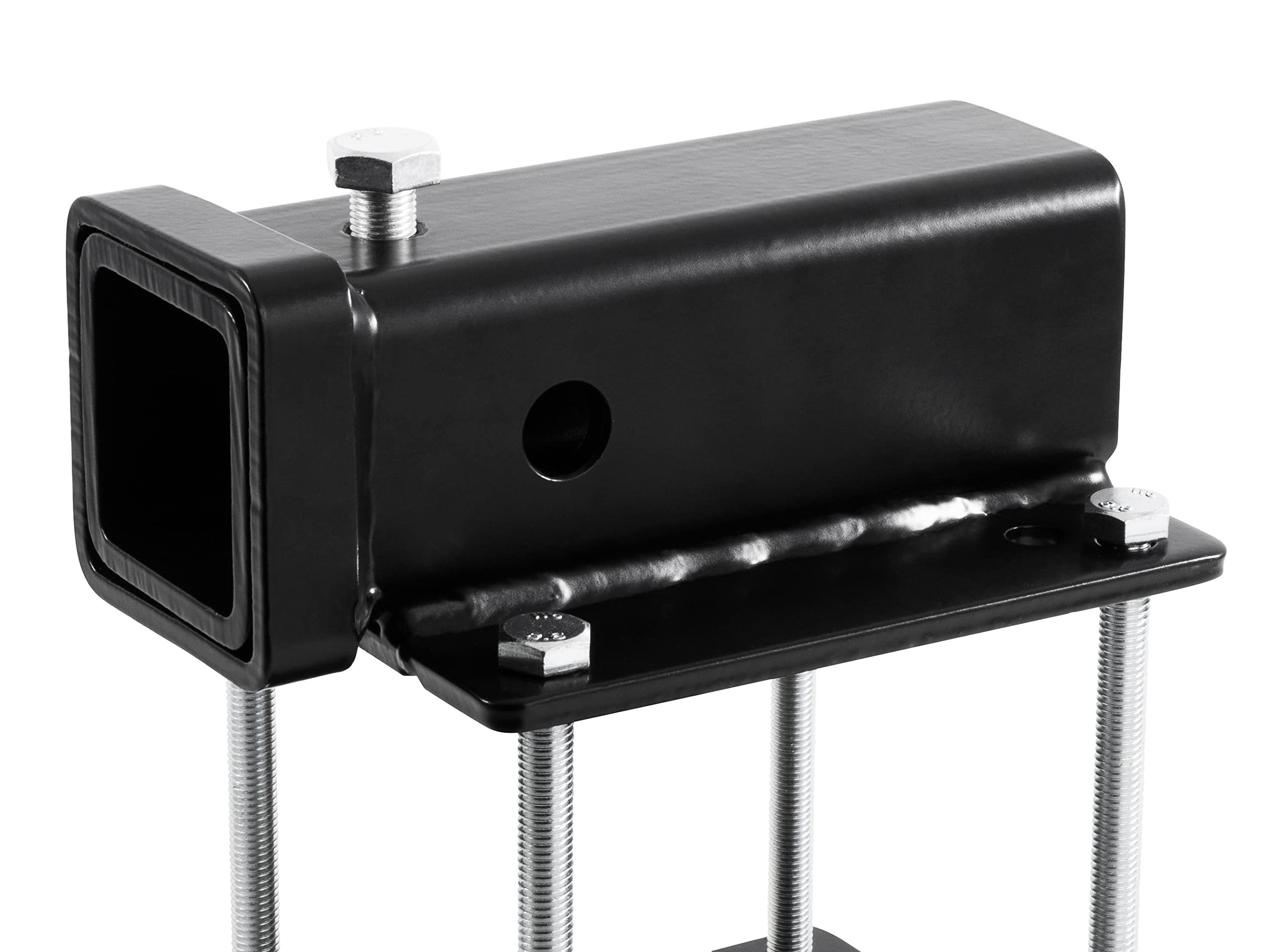 Camco hitch next to tape measure showing compact dimensions benefit