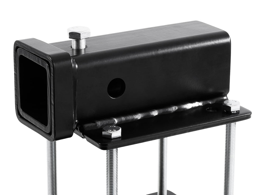 Camco hitch next to tape measure showing compact dimensions benefit