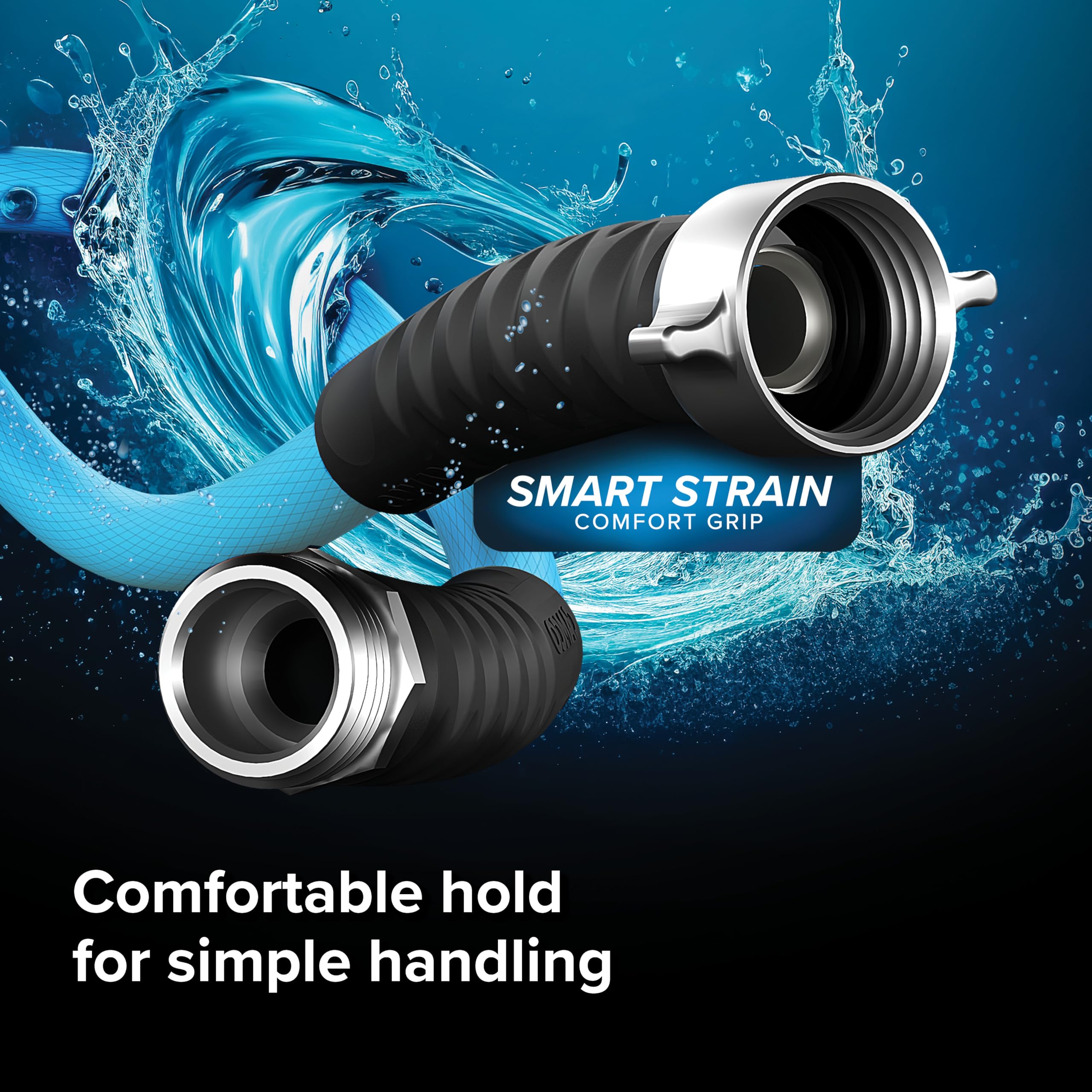 Camco EvoFlex coiled on ground showing compact storage convenience