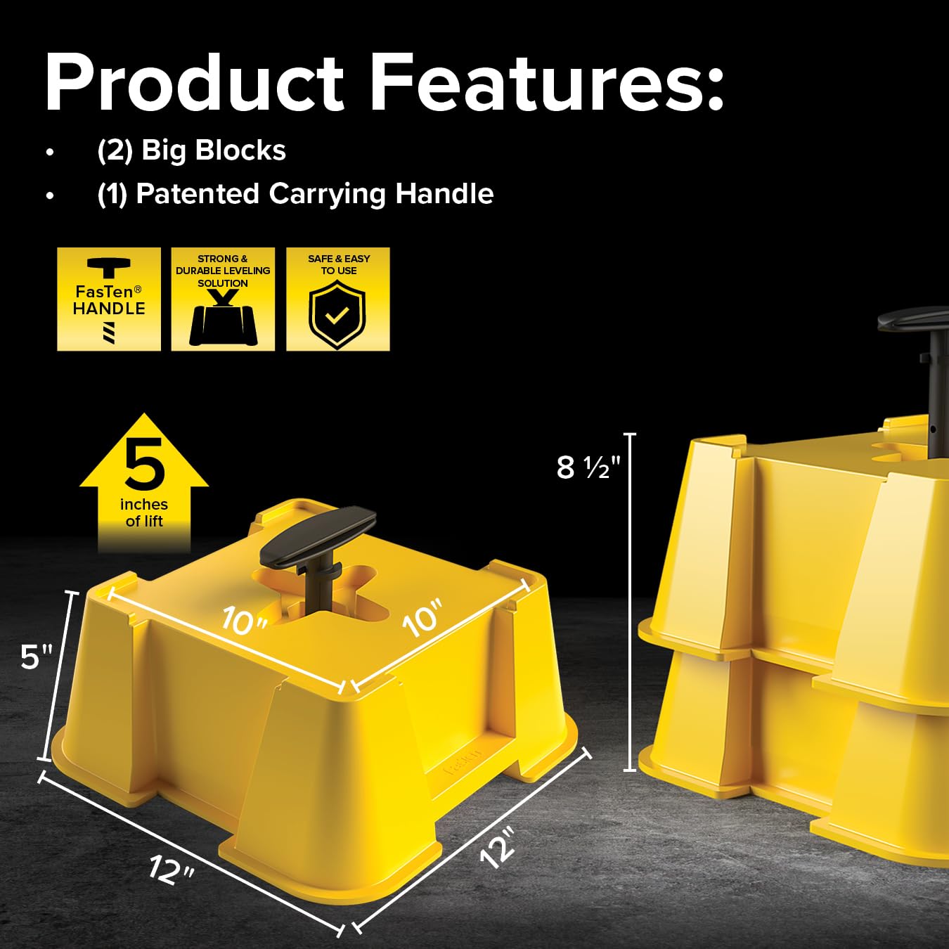 Camco FasTen Big Blocks nested for compact storage saving space in RV