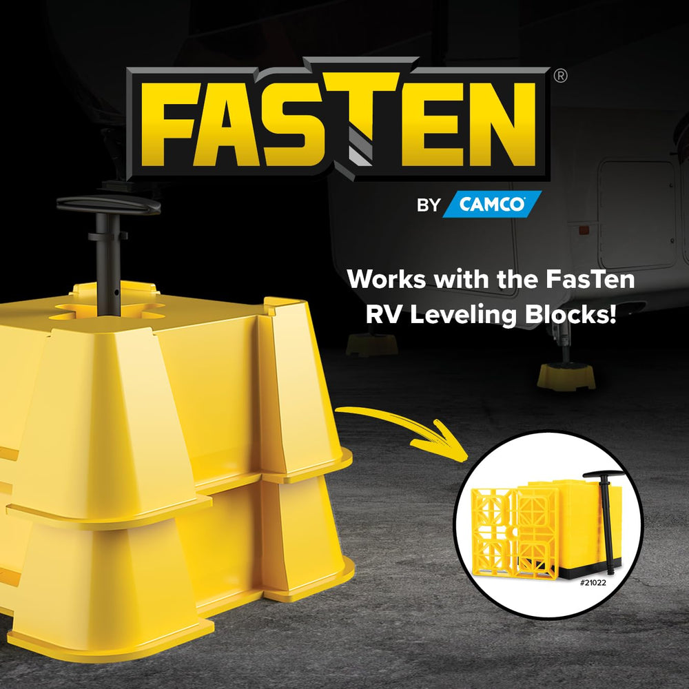Camco FasTen Big Blocks shown next to ruler indicating size for packing
