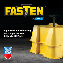 Camco FasTen Big Blocks top recess detail fitting 2x2 blocks for secure placement