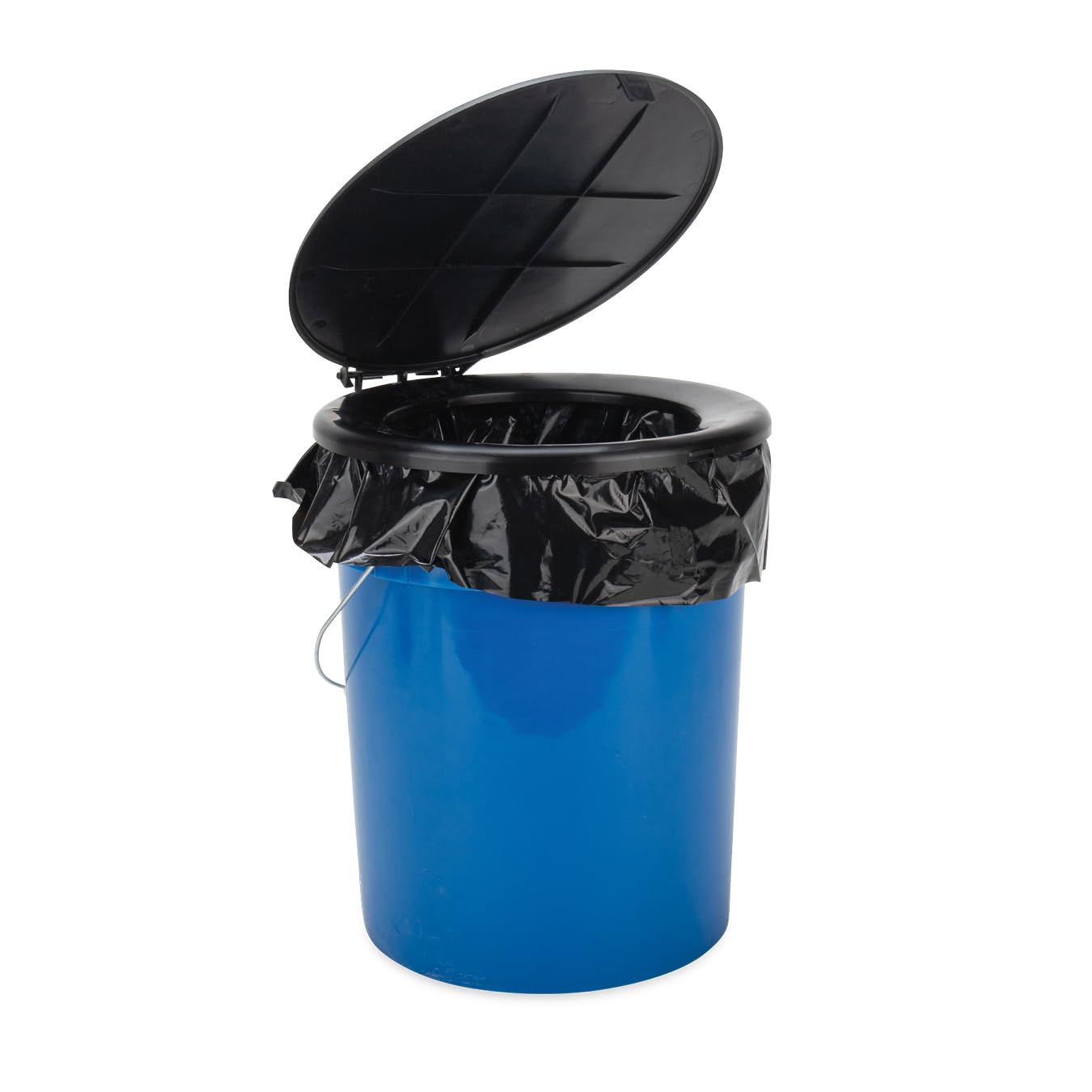 Camco front view with seat and lid showing stable comfort