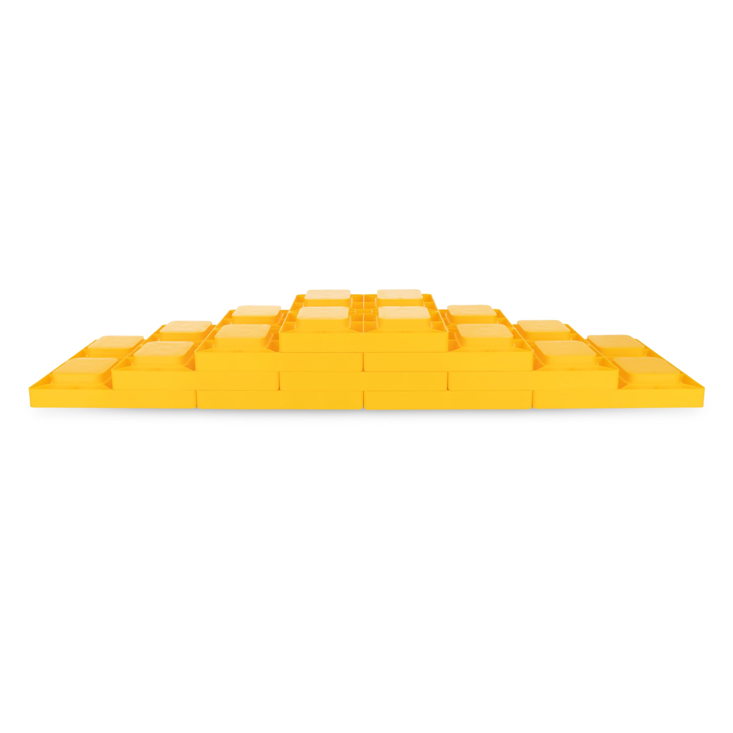 Camco leveling blocks in campsite scene enabling level, comfortable setup