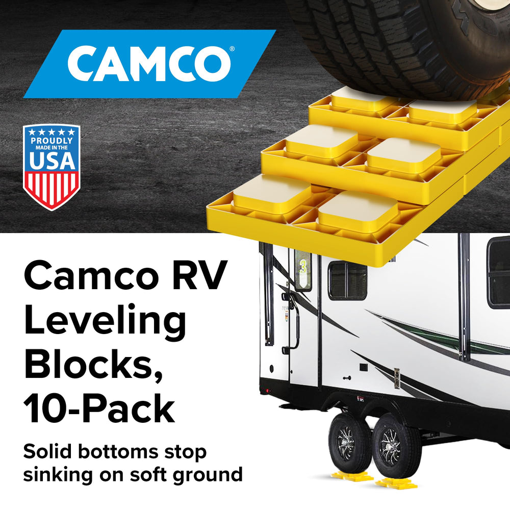 Camco close-up of interlocking stack highlighting secure height control