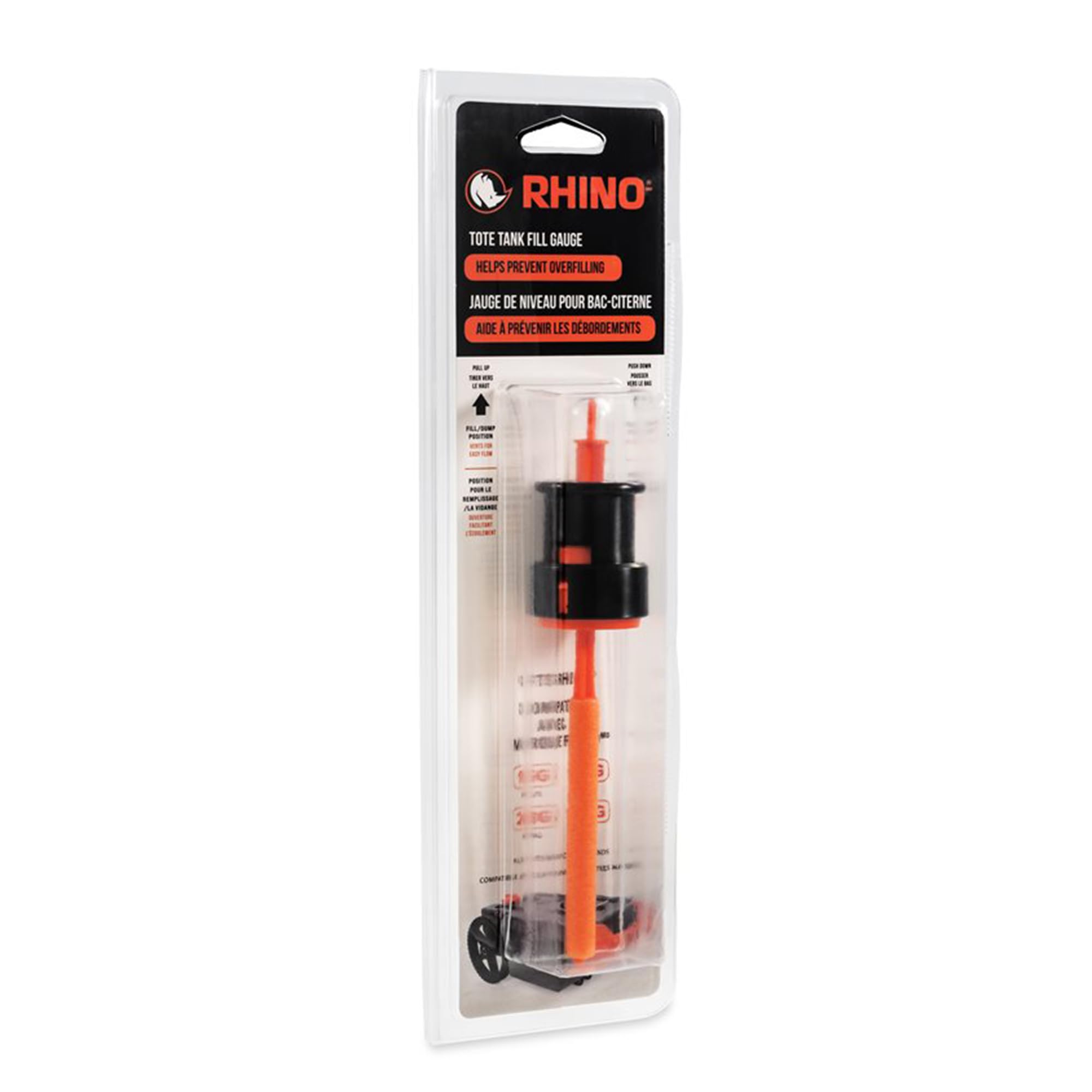 Camco Rhino gauge next to ruler showing 1.5-inch diameter and compact size advantage