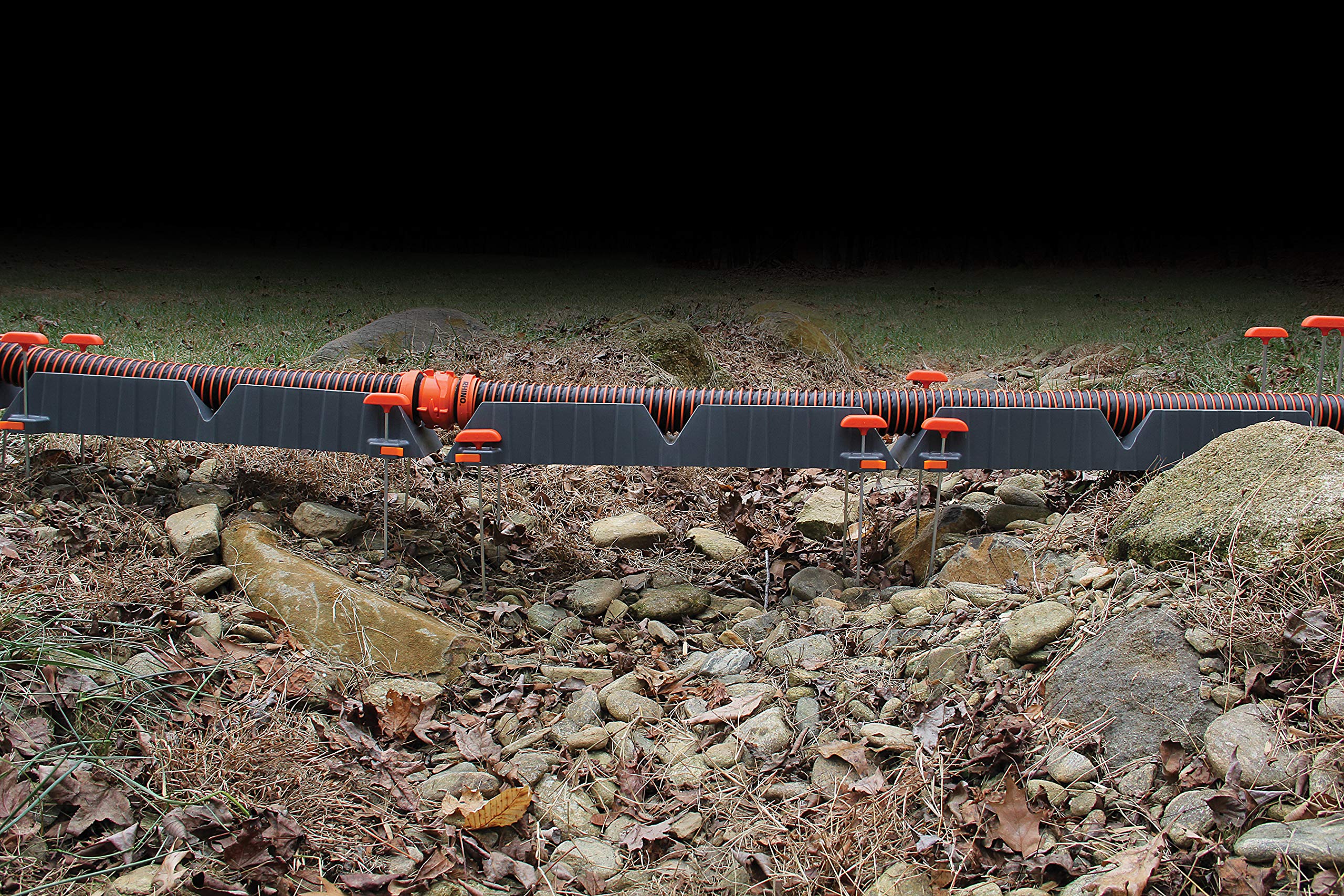 Camco Rhino nesting sections compactly stored to save RV bay space