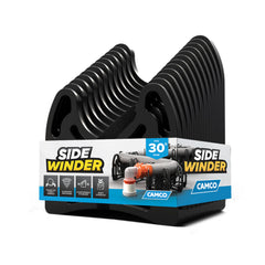 Camco Sidewinder front view showing full 30-foot support and cradles for stable drainage