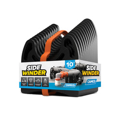 Camco Sidewinder front view showing full support and stable hose positioning benefit