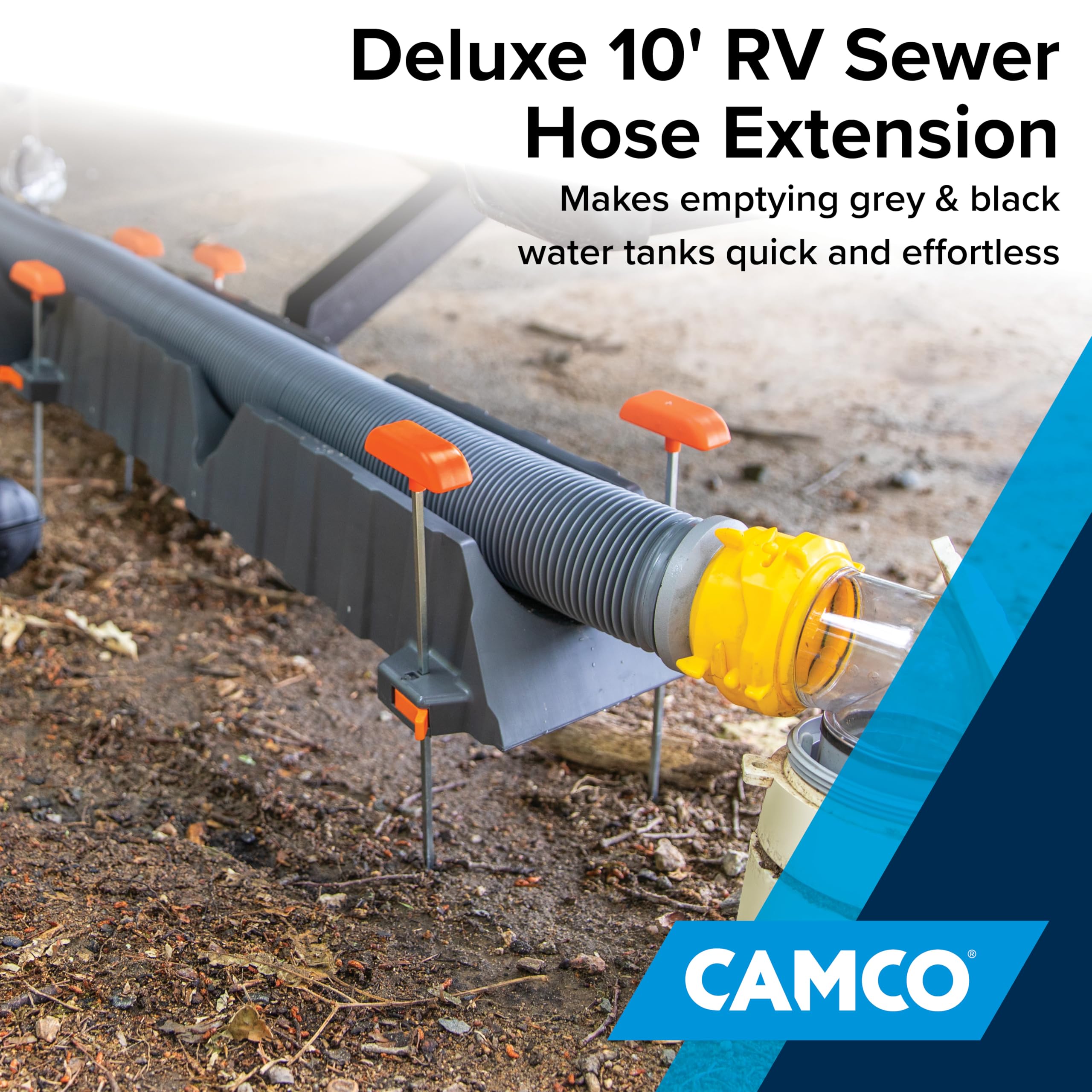 Camco included storage caps sealing ends to reduce odors