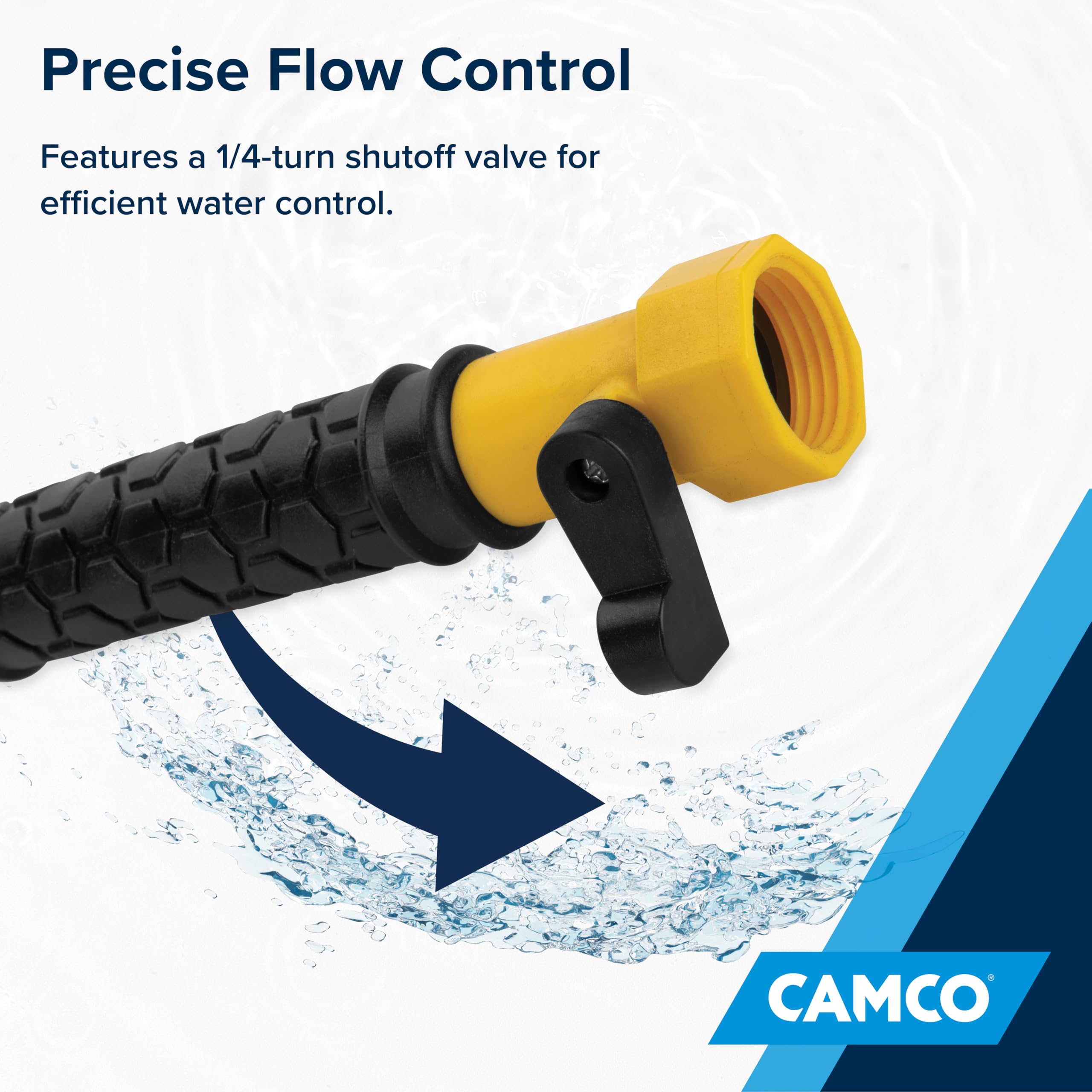 Camco in use under an RV demonstrating access to hard-to-reach holding tanks