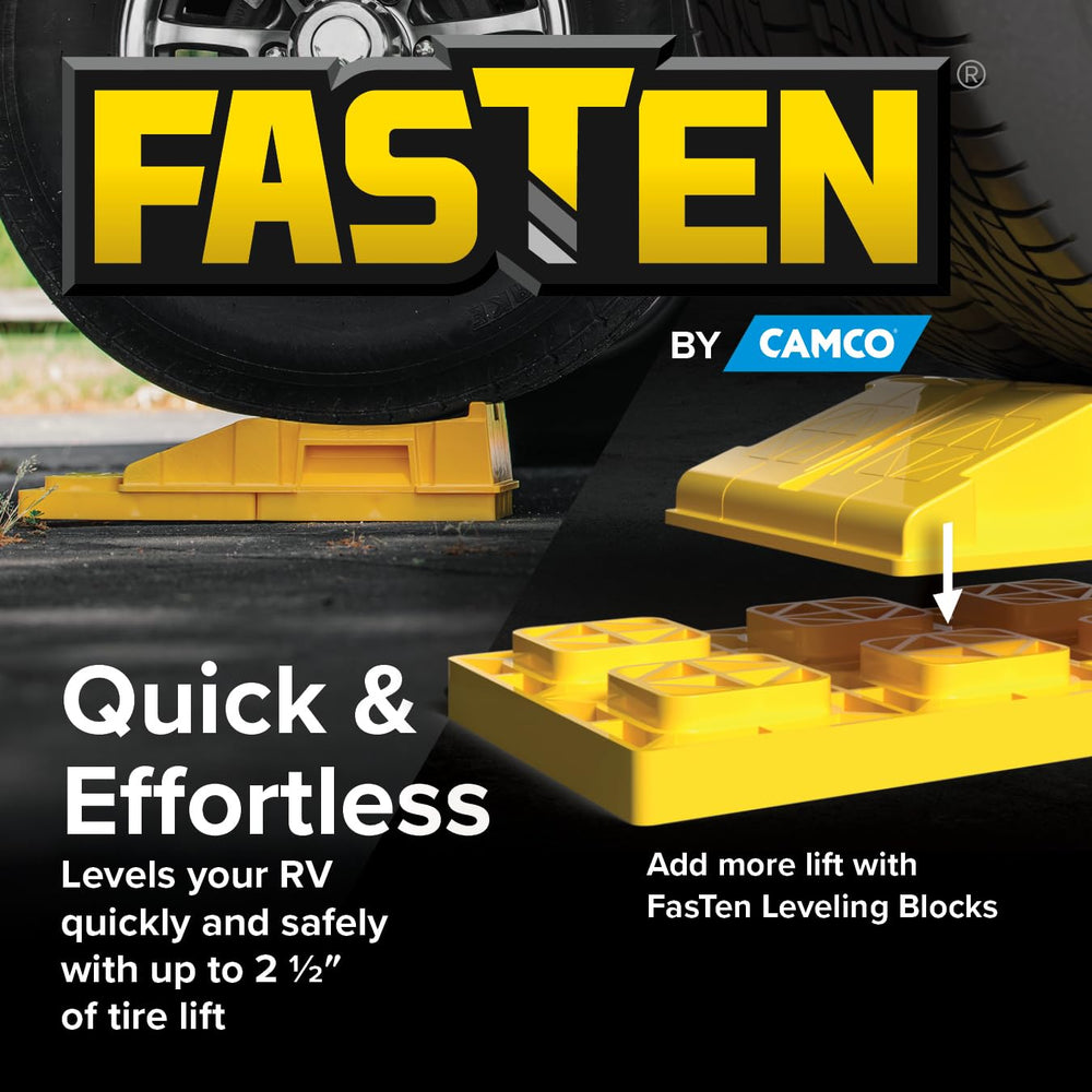 Camco close-up of secure tire curve providing improved grip