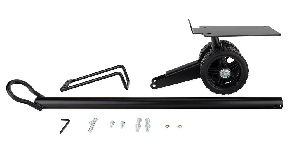 Camco front assembly showing steerable wheel and smoother towing