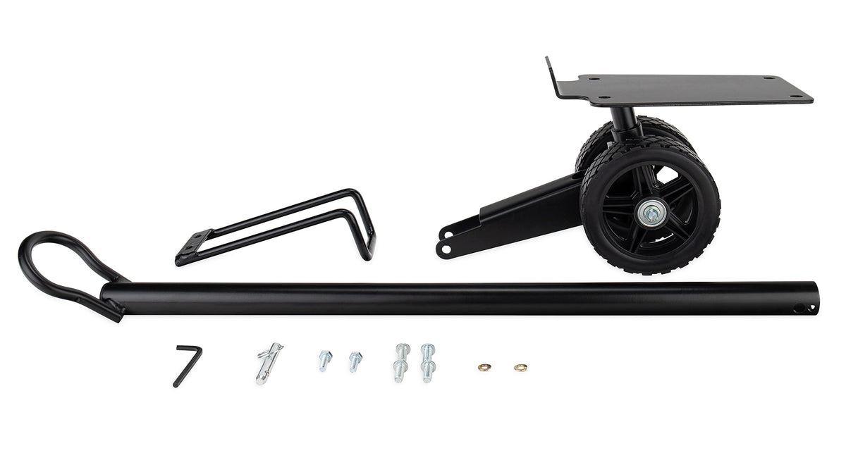 Camco front assembly showing steerable wheel and smoother towing