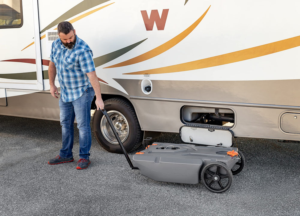 Camco wheel kit in campsite setting enabling effortless transport