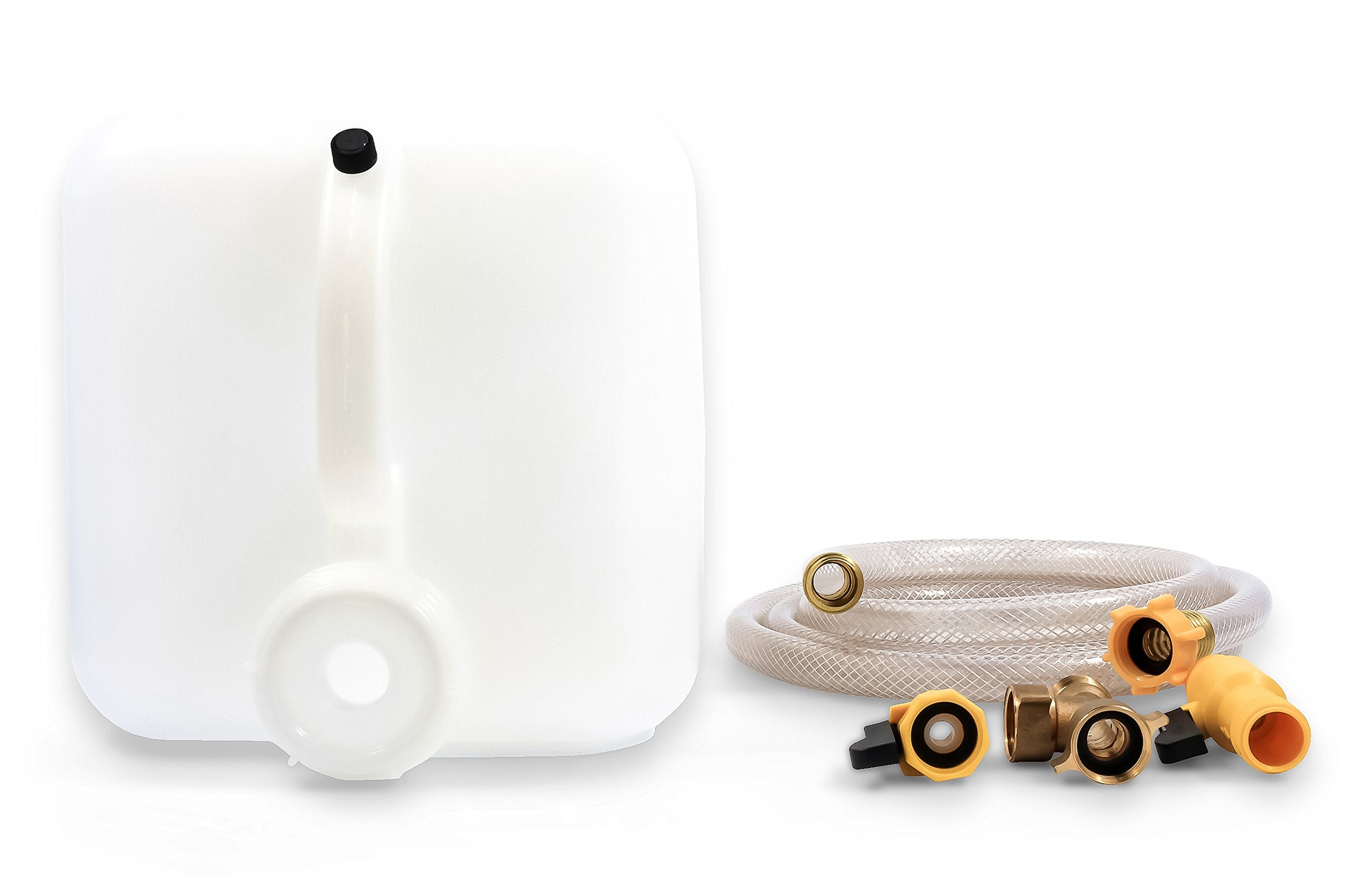 Camco reinforced clear 5/8-inch hose detail showing kink resistance and flow visibility