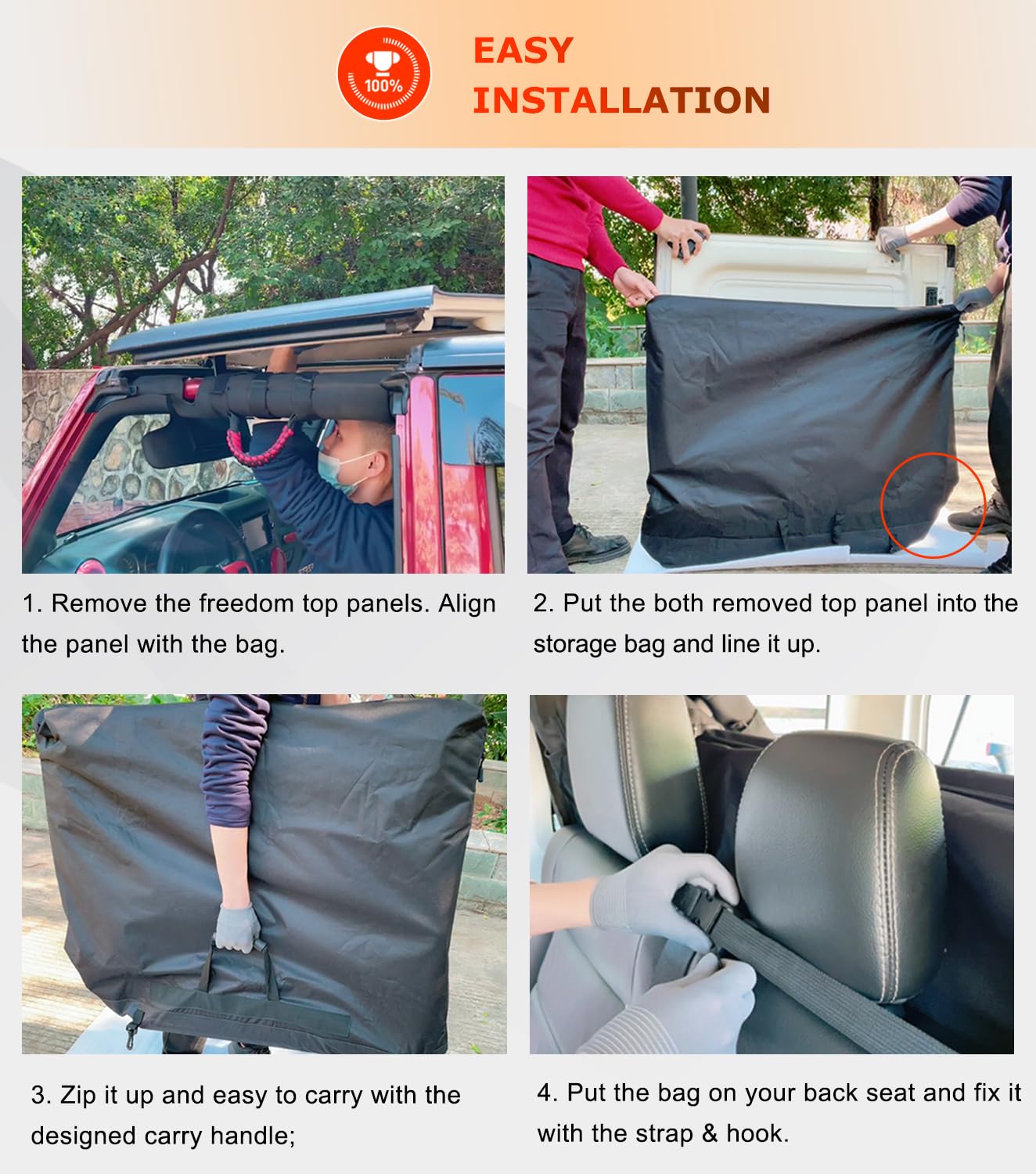 Camoo external handle and strap detail for easy carrying