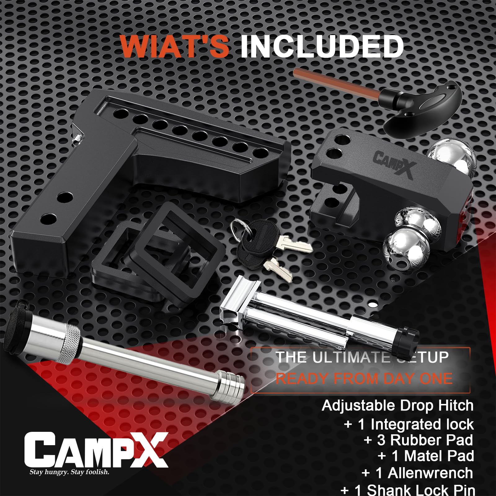 CAMPX towing lifestyle scene with trailer attached showing practical on-road use