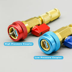 CANIPHA high‑pressure red quick connector closeup demonstrating leak prevention and durability