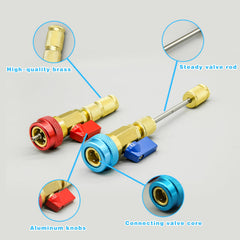 CANIPHA array of valve cores and service port caps displayed for fast replacement availability
